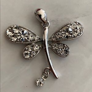 Vintage Crystal Dragonfly Pendant
